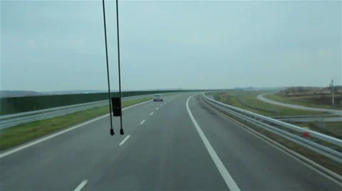 Highway through the window of the bus Stock-Footage 46303997