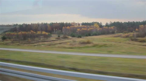 Highway through the window of the bus Stock Footage 46304063