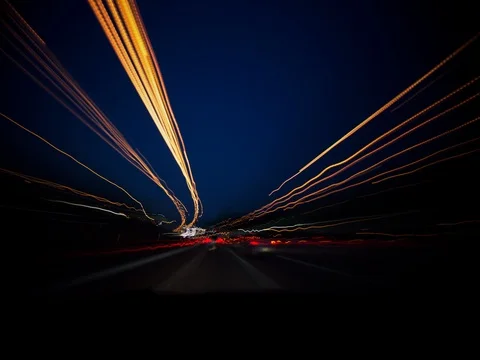 Highway Time-lapse Day to Night with Vehicle Dashboard Stock Footage 80208394