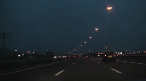 Highway time lapse from inside car Stock Footage 5298811