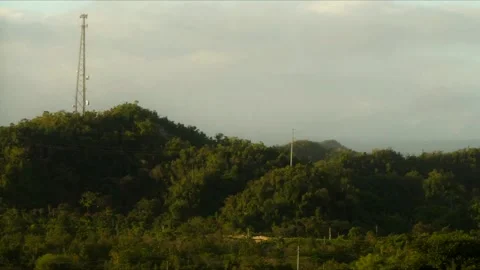 Highway Timelapse, Antenna Tower view on The Mountains Stock Footage 130342794