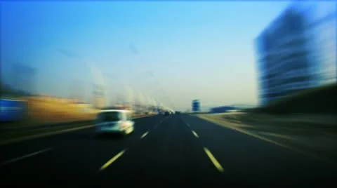 Highway timelapse bus inside 14 Stock Footage 9426790