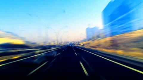 Highway timelapse bus inside 16 Stock-Footage 9426788