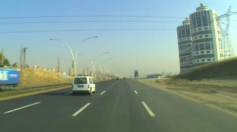 Highway timelapse bus inside 2 Stock Footage 9118178
