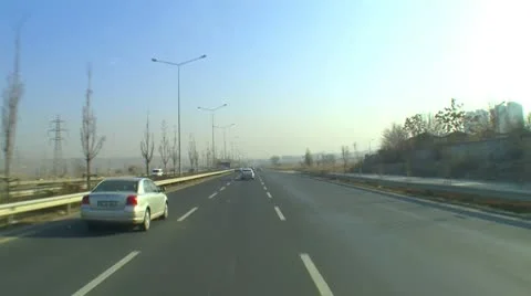 Highway timelapse bus inside 6 Stock Footage 9118335