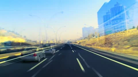 Highway timelapse bus inside 7 스톡 동영상 9118344