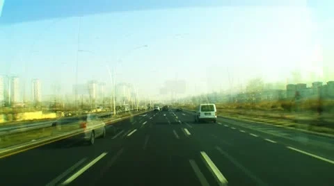 Highway timelapse bus inside 8 Stock-Footage 9118427