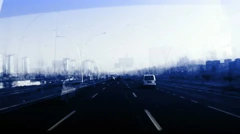 Highway timelapse bus inside 9 Stock Footage 9118373