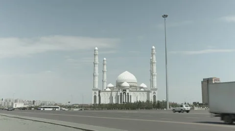 Highway timelapse view of Nur- Astana Stock Footage 59558135