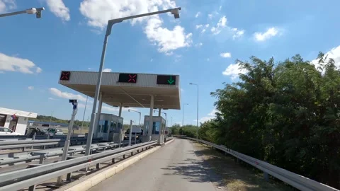 Highway toll booth Stock Footage 140374920