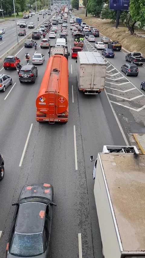 Highway-Top-Down-Vertical-Movement Stock Footage 309348814