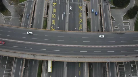 Highway traffic aerial Stock Footage 47437348