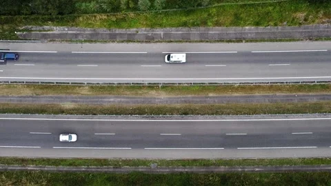 Highway with traffic. Aerial Top Down View. Drone Shot Stock Footage 221145242