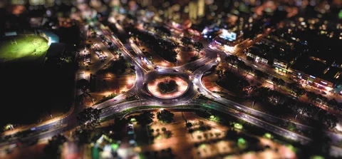Highway, traffic and night with time lapse of city for networking, cyberpunk and Stock Footage 241049546