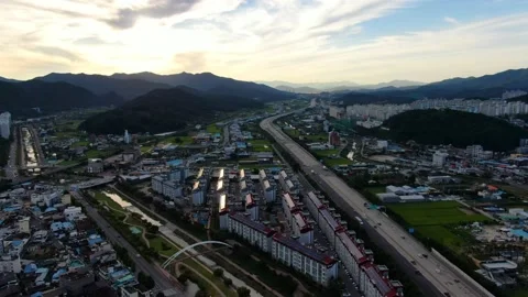 Highway Traffic Apartment Complex Doryang Dong Gumi City 17 Video stock 209167628