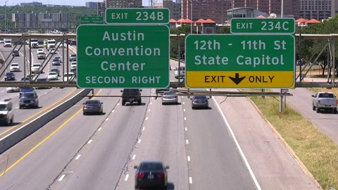 Highway traffic in Austin, TX  Stock Footage 75943390