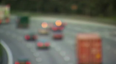 Highway with traffic, brake lights. 動画素材 8655005