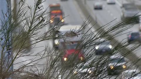 Highway traffic day background Stock Footage 72134082