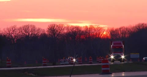 Highway Traffic at Dusk - 4k Stock Footage 62082473