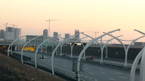 Highway Traffic Evening Stock Footage 106026785