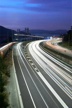 Highway traffic flows Stock Photos