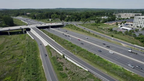 Highway Traffic Infrastructure Washington DC Metro Orbit 03 Stock Footage 242633006