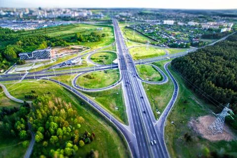 Highway Traffic intersection Stock Illustration