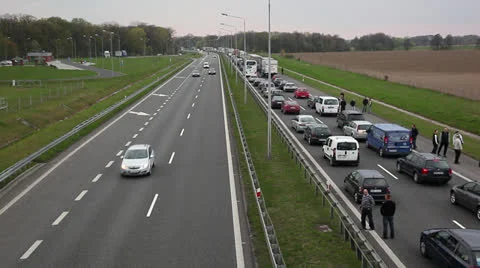 Highway traffic jam 스톡 동영상 24932177