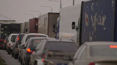 Highway Traffic Jam Video stock 37843097