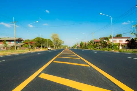 Highway with traffic lines. Foto stock