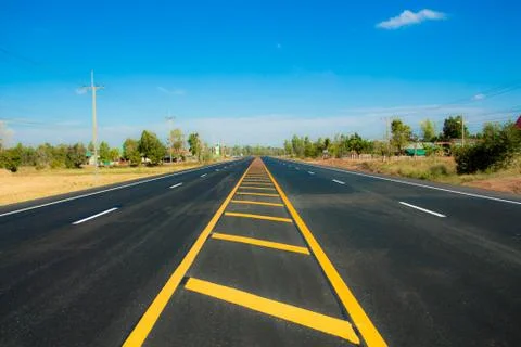 Highway with traffic lines. Stock Photos
