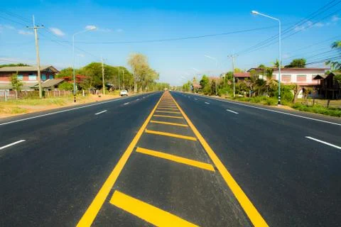 Highway with traffic lines. Stock Photos
