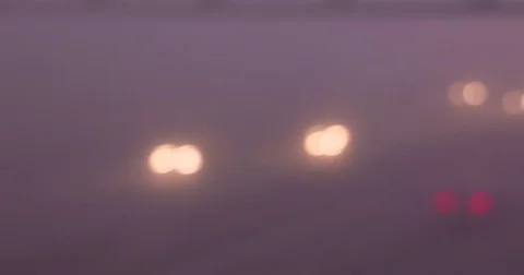 Highway traffic in mist - out focus. A12, The Netherlands Stock Footage 71221904