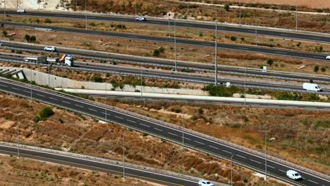 Highway traffic on multiple highways roa... | Stock Video | Pond5
