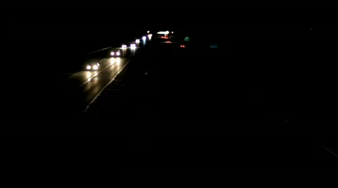 Highway Traffic at Night Vídeo Stock 669998