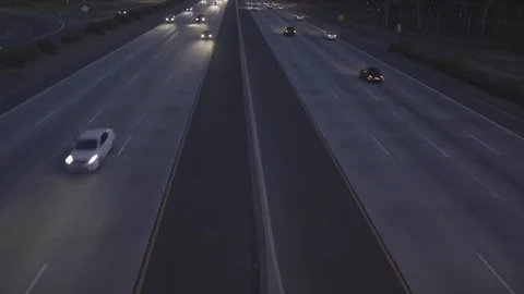 Highway Traffic at Night Stock Footage 73873920