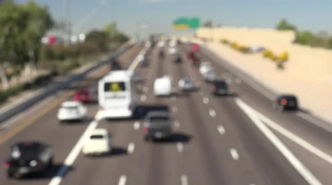Highway traffic out of focus Stock Footage 61221750