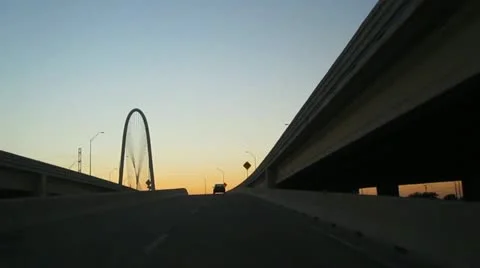 Highway Traffic over Bridge Video stock 12548279