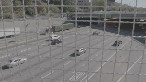 Highway Traffic from Overpass 4K Stock Footage 148178830