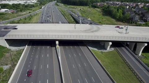 Highway Traffic Overpass Infrastructure DC Metro 04 Stock Footage 242466714