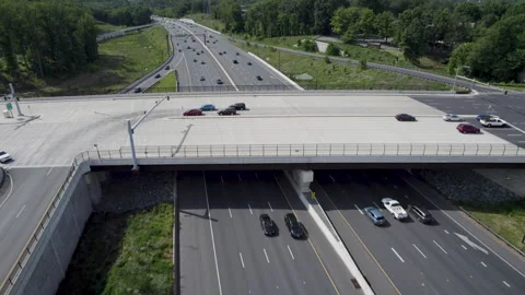 Highway Traffic Overpass Infrastructure DC Metro 05 Vídeos de archivo 242467063