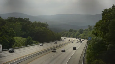 Highway traffic from overpass time lapse 4K version Stock Footage 40217281