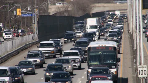 Highway Traffic at Rush Hour Video stock 22696280