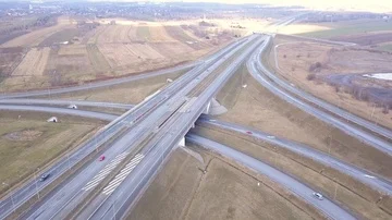Highway traffic seen from above. Video stock 86142003