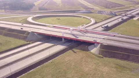 Highway traffic seen from above. 動画素材 86142806