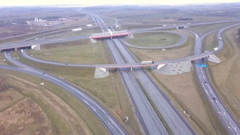 Highway traffic seen from above. Stock-Footage 86567920