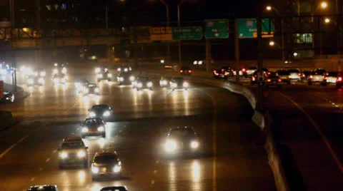 Highway Traffic in slow motion Video stock 27017063