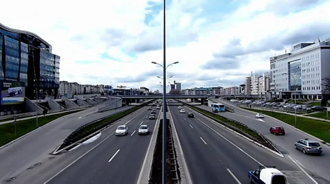 Highway traffic. Slow motion video. Stock Footage 35743531