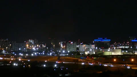 Highway traffic slowing down while coming close to car fire in the distance Stock Footage 141222360