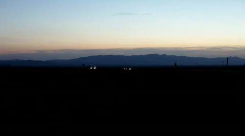 Highway Traffic at Sunset Stock Footage 696389